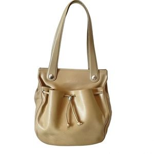 Longchamp Vintage Leather Beige/Tan Shoulder Tote Bag Hobo